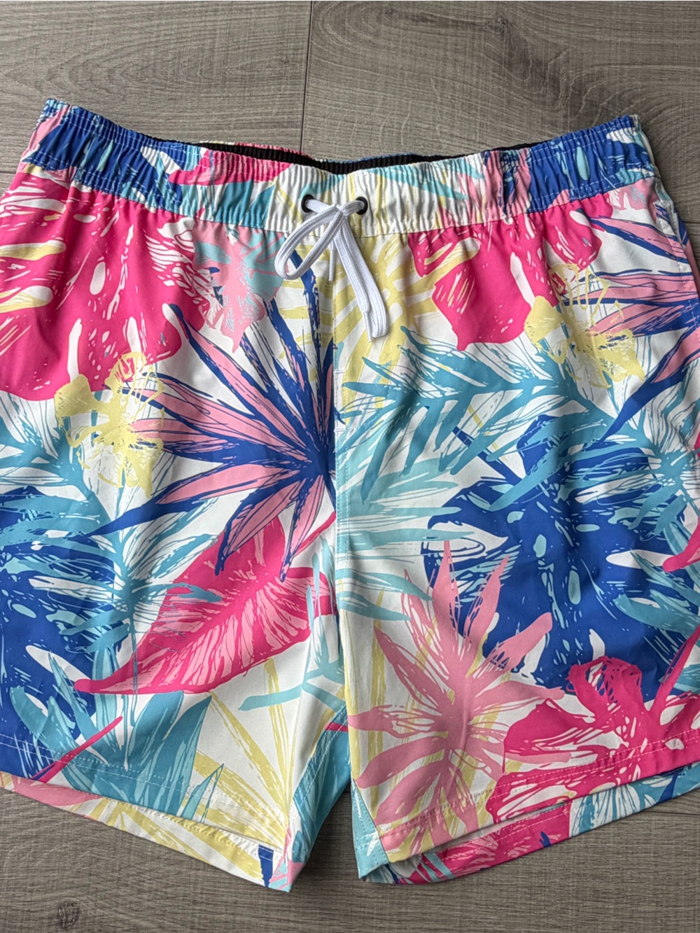 Tropical Floral Drawstring elastic waist Swim Shorts